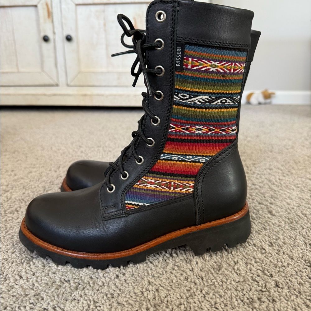 Black and Multicolor Women's Boots